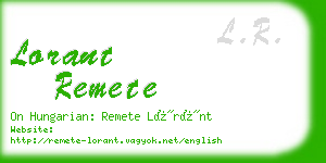 lorant remete business card